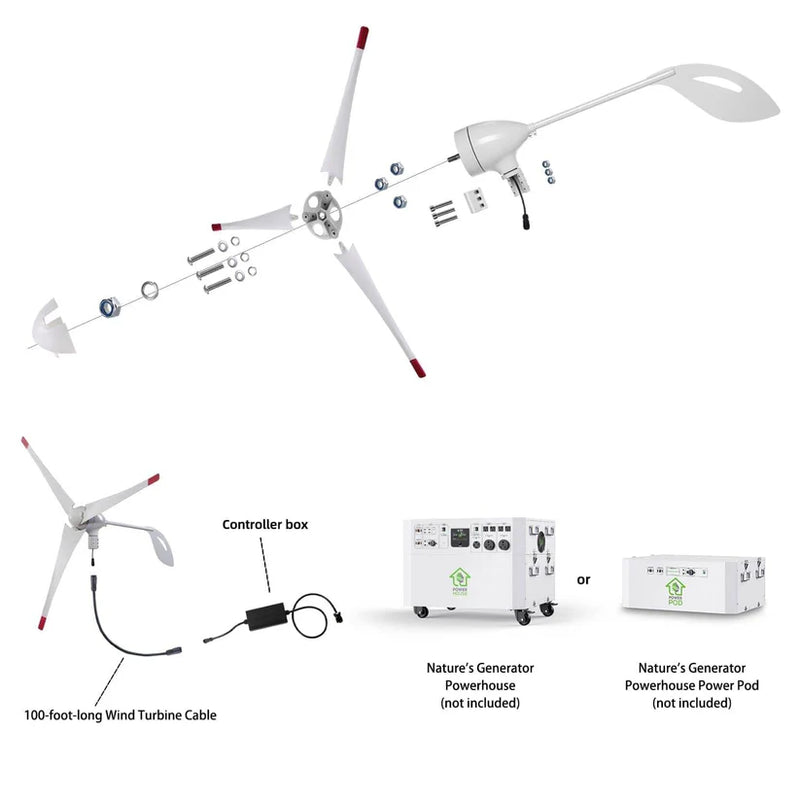 Load image into Gallery viewer, Nature's Generator 350W Wind Turbine NGPHWT