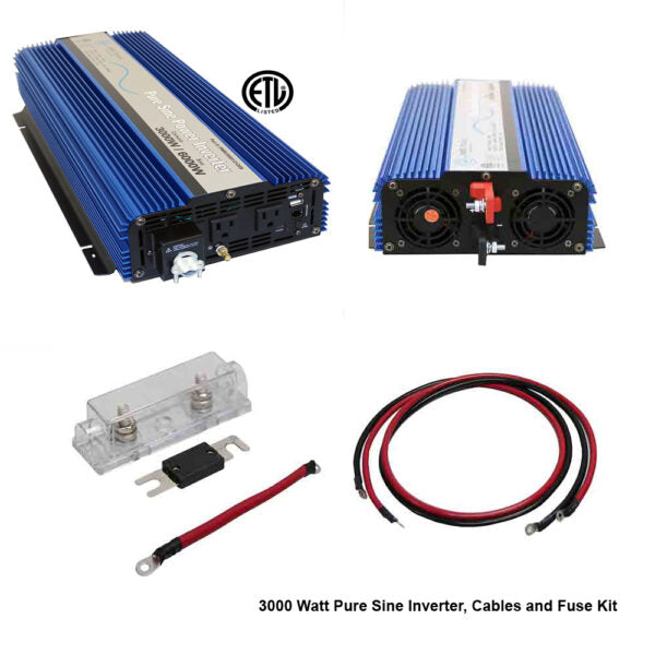 Load image into Gallery viewer, Aims 3000 Watt Pure Sine Inverter Kit KITPWRI300012S