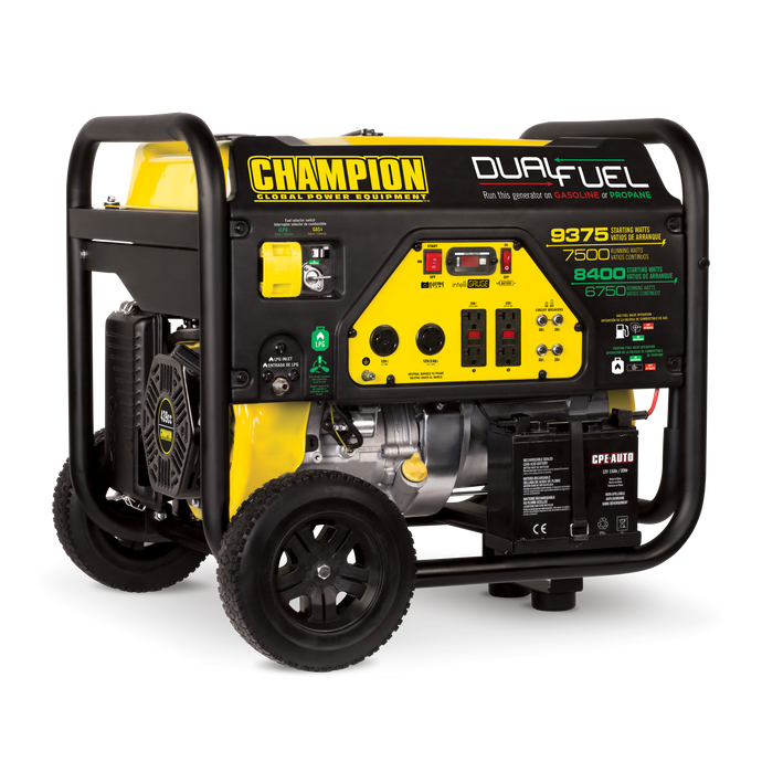 Champion 7500-Watt Dual Fuel Portable Generator with Electric Start 201040 - Champion Backup Generator Store