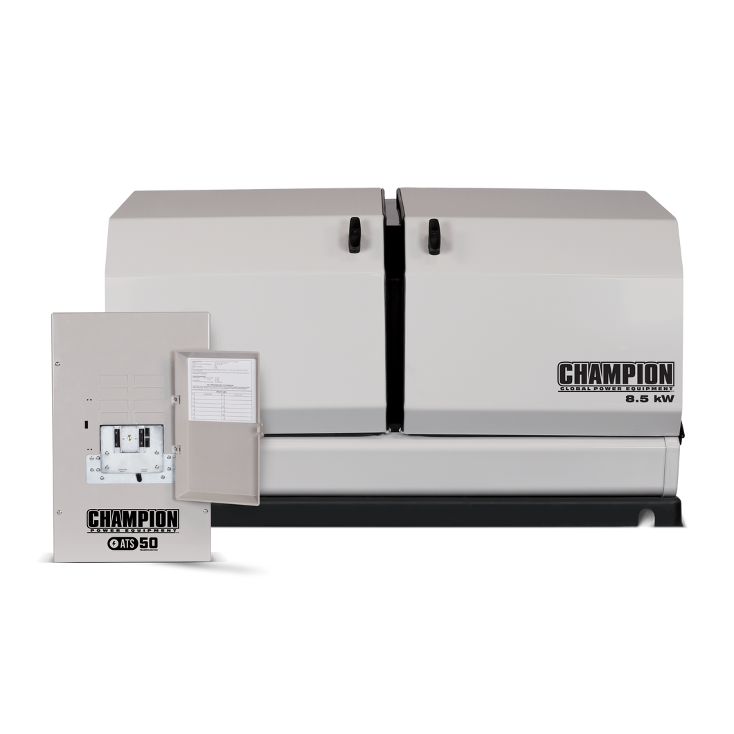 Champion 8.5-kW Home Standby Generator with 50-amp Outdoor-Rated Automatic Transfer Switch 100177 - Champion Backup Generator Store