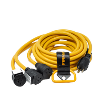 Load image into Gallery viewer, Firman 25&#39; Heavy Duty L5-30P to (3) 5-20R Power Cord With Storage Strap - Firman Backup Generator Store