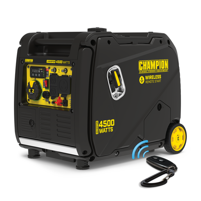 Champion 4500-Watt Wireless Remote Start Inverter Generator with Quiet Technology 200990 - Champion Backup Generator Store