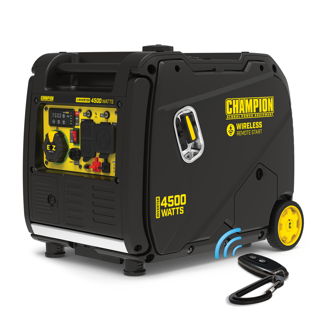 Champion 4500-Watt Wireless Remote Start Inverter Generator with Quiet Technology 200990 - Champion Backup Generator Store