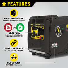 Load image into Gallery viewer, Champion 4500-Watt Portable Dual Fuel Inverter Generator with Quiet Technology 200991 - Champion Backup Generator Store