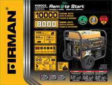 Load image into Gallery viewer, Firman 10000/8000 Watt 50A 120/240V Remote Start Gas Portable Generator - Firman Backup Generator Store