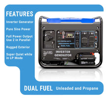 Load image into Gallery viewer, Aims Dual Fuel Inverter Generator 3850 Watts EPA - Aims Backup Generator Store