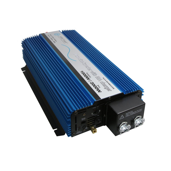 1000 Watt Pure Sine Inverter Charger 25/55A Hardwire Only - Aims Backup Generator Store