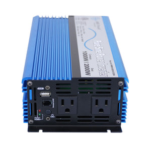 Aims 1000 Watt Pure Sine Power Inverter 12Volt ETL Listed to UL 458 w/ USB Port & Remote Port - Aims Backup Generator Store