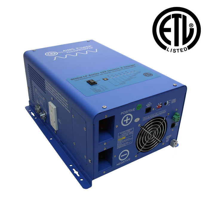 Aims1500 Watt Pure Sine Inverter Charger - ETL Listed to UL 458 - Aims Backup Generator Store