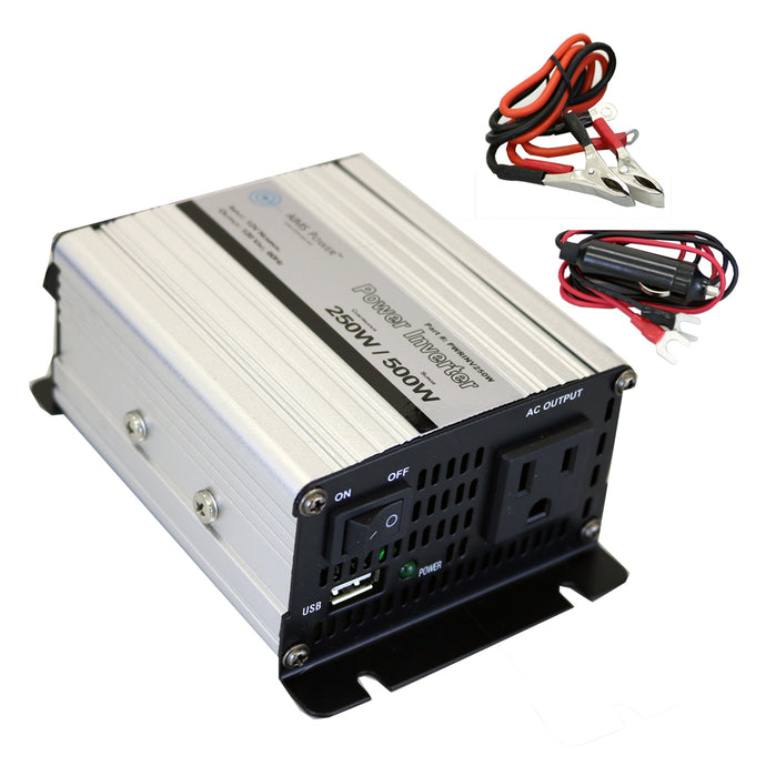 Aims 250 Watt Power Inverter with Cables - Aims Backup Generator Store