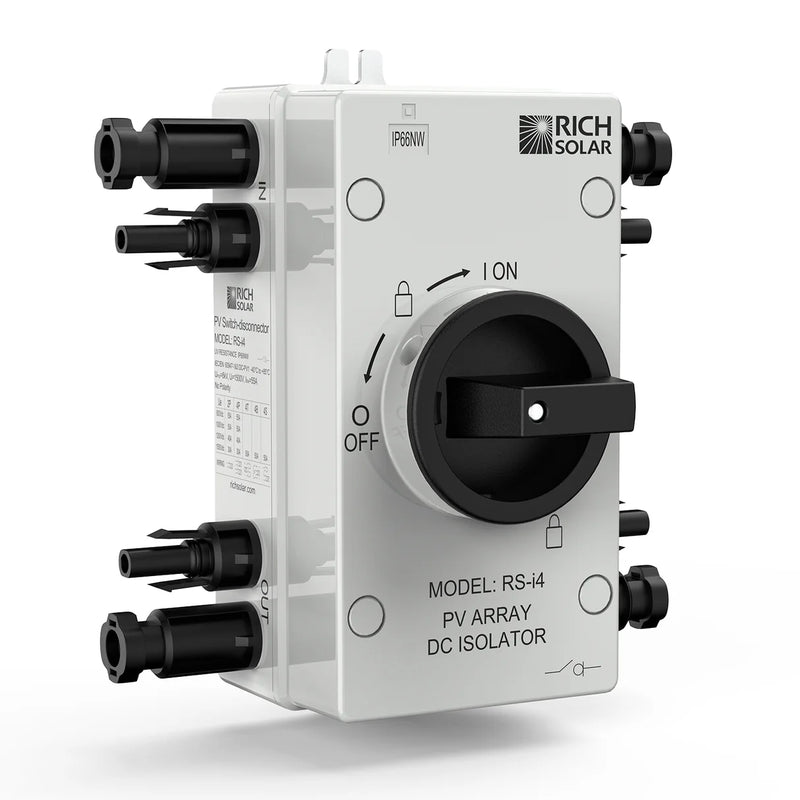 Load image into Gallery viewer, Rich Solar Solar PV DC Quick Disconnect Switch | Solar Array DC Quick Disconnect Switch | 1500 Volt 55 Amp | 4 Pole 2 Strings | Easy to Install RS-i4
