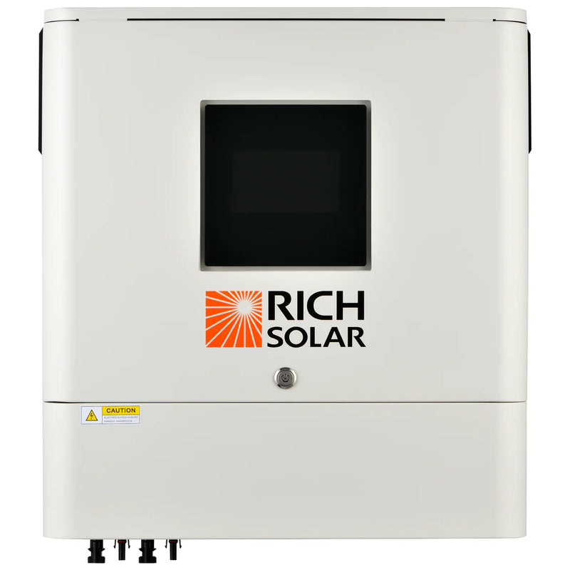 Load image into Gallery viewer, Rich Solar NOVA 6500S | 6500 Watt (6.5kW) 48 Volt Off-Grid Hybrid Solar Inverter | Premium 6500W 48V Hybrid Inverter for Campers, Cabins, Tiny Homes, ADUs, RVs, Off-Grid | Huge LCD Touchscreen with Ambient Lights | UL Certified RS-H6548S
