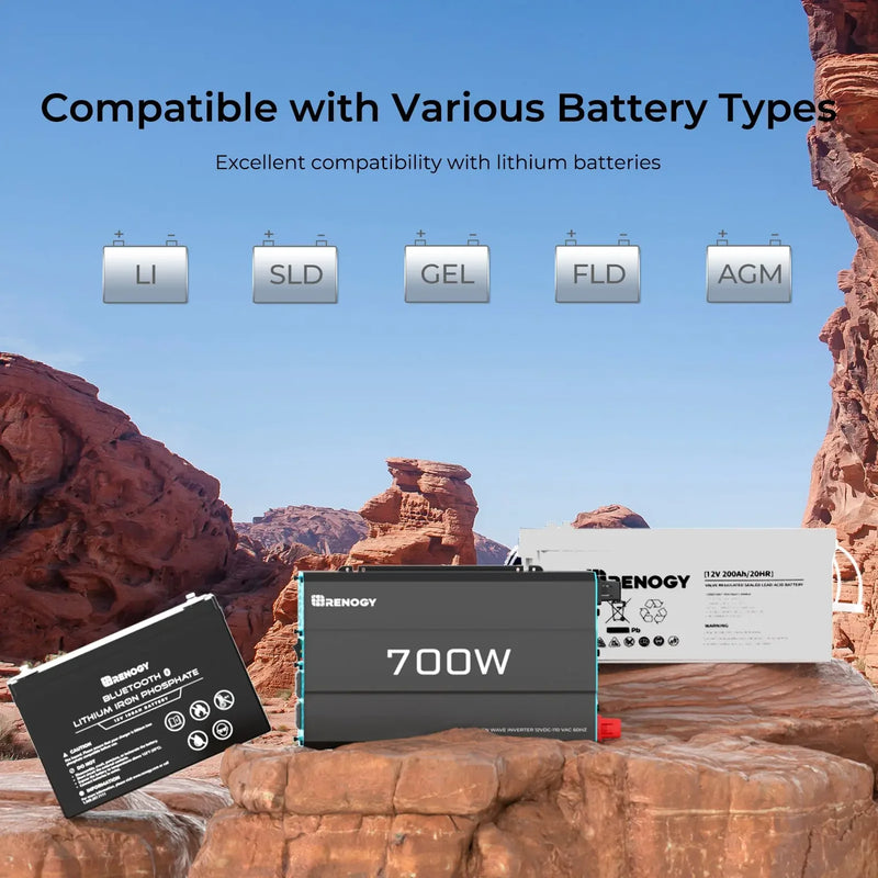 Load image into Gallery viewer, Renogy 700W 12V Pure Sine Wave Inverter RNG-INVT-700-12V-P2-G2-US
