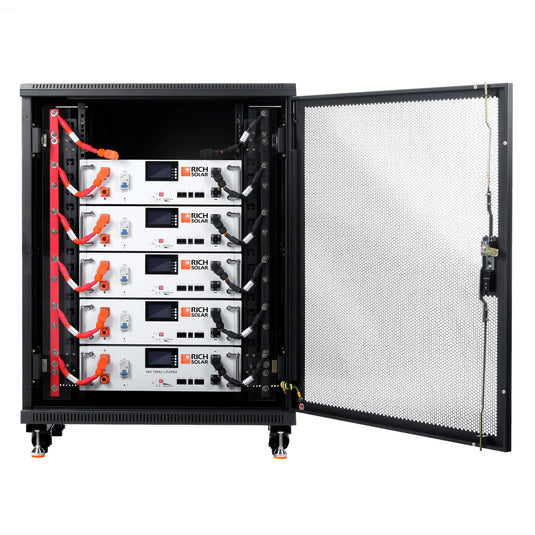 Rich Solar 5 ALPHA 5 + FREE RACK | 48V 100Ah LiFePO4 Battery | Premium 48V Server Rack Lithium Battery for Residential, Commercial, Off-Grid | 7,000 Lifetime Cycles | Pre-Order Only RS-B4815