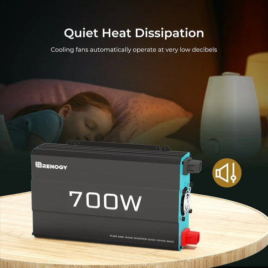 Renogy 700W 12V Pure Sine Wave Inverter RNG-INVT-700-12V-P2-G2-US