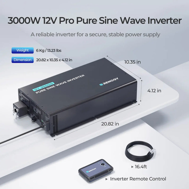 Load image into Gallery viewer, PRO 3000-Watt 12-Volt Pure Sine Wave Inverter w/ EcoSleep Mode  RIV1230P2-126-US
