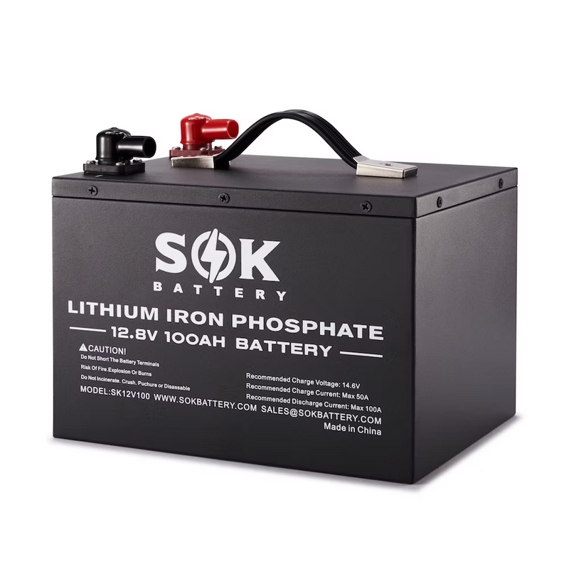 Load image into Gallery viewer, SOK 12V100Ah LiFePO4 Battery Bluetooth &amp; Built-in heater SK12V100H
