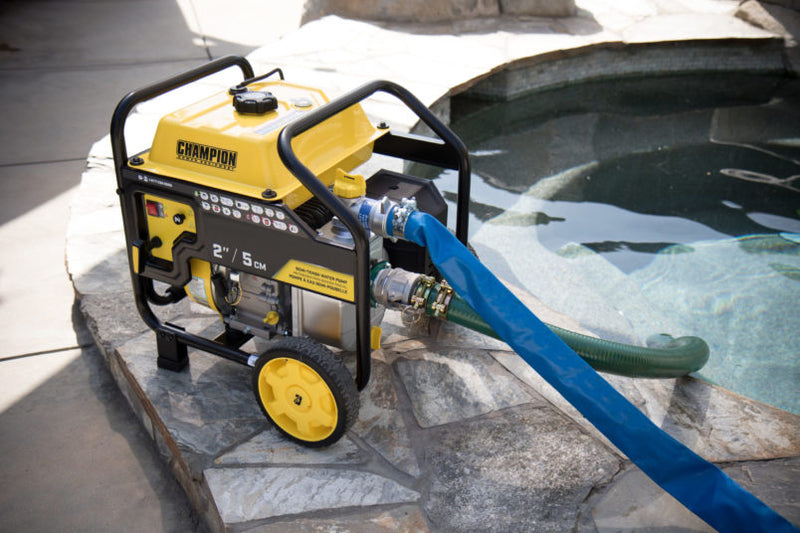 Load image into Gallery viewer, Champion  2-Inch Semi-Trash Water Pump with Hose Kit  100742 - Backup Generator Store
