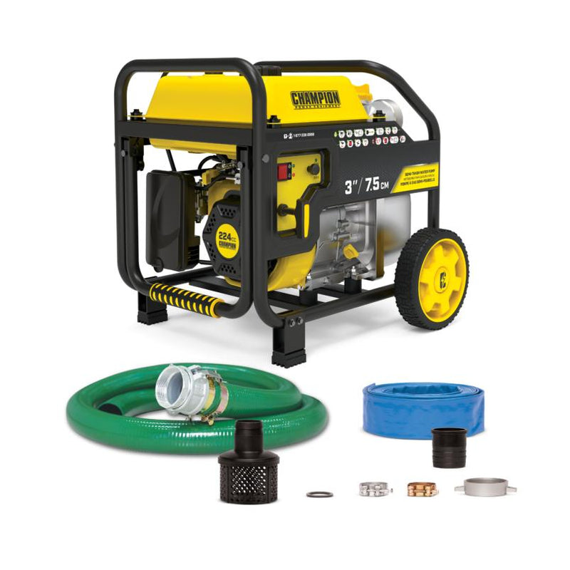 Load image into Gallery viewer, Champion   3-Inch Semi-Trash Water Pump with Hose Kit 100743 - Backup Generator Store
