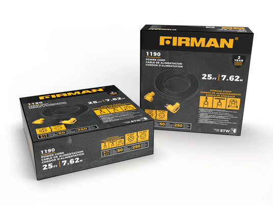 Firman Heavy Duty 14-50P to 14-50R 25' Extension Power Cord 1190