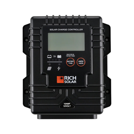 Rich Solar BRAVO Waterproof 10 | 10 Amp Waterproof PWM Solar Charge Controller | Waterproof 10A 12V PWM Solar Controller for RVs, Trailers, Campers, Vans, Boats, Off-Grid | #1 Waterproof Solar Controller RS-PWM10WP