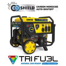 Load image into Gallery viewer, Champion 6500W Electric Start Tri Fuel Generator with CO Shield® 201169