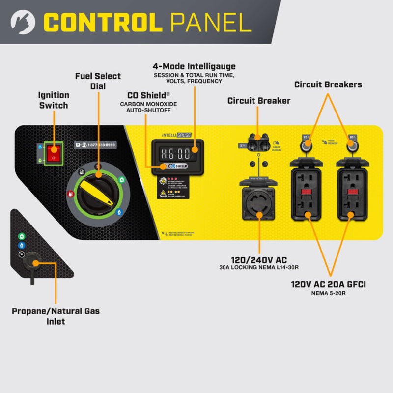 Load image into Gallery viewer, Champion 6500W Electric Start Tri Fuel Generator with CO Shield® 201169 - Backup Generator Store

