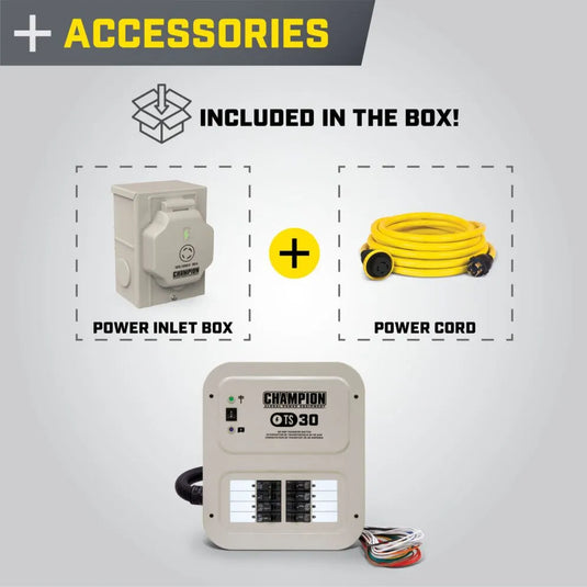 Champion 30A 240V Manual Transfer Switch 201192