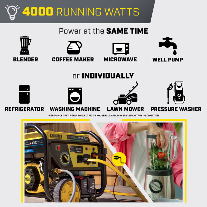 Load image into Gallery viewer, Champion 4000W Electric Start Tri Fuel Generator with CO Shield®  201223 - Backup Generator Store
