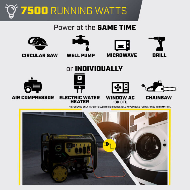 Load image into Gallery viewer, Champion 7500W Electric Start Dual Fuel Generator with CO Shield® 201281 - Backup Generator Store
