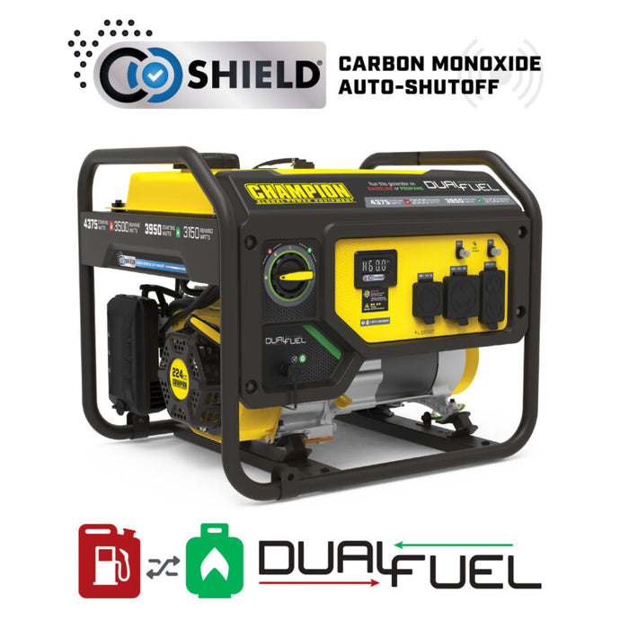 Champion 3500W Dual Fuel Generator with CO Shield®  201296