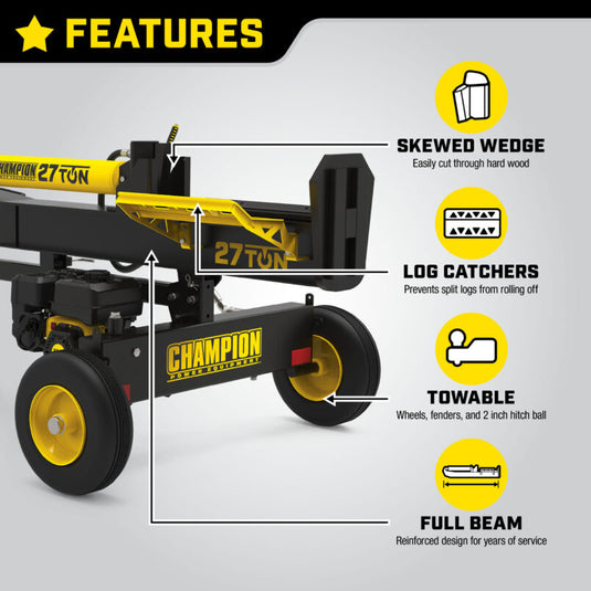 Champion 27-Ton Log Splitter 201312 - Backup Generator Store