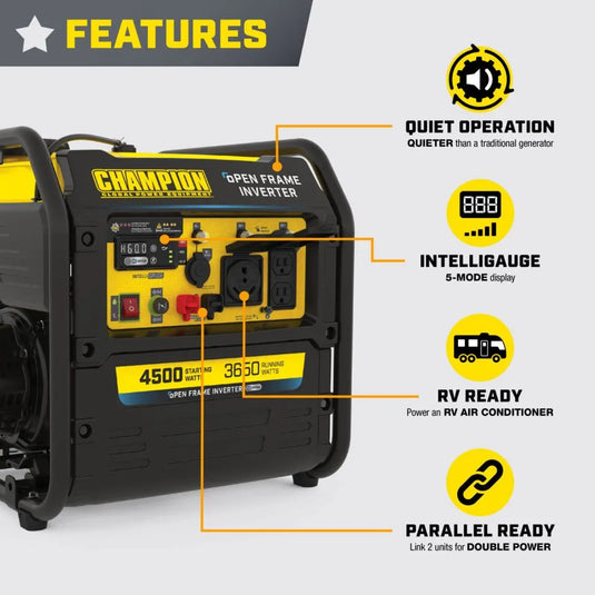 Champion 4500W Open Frame Inverter with CO Shield  201320