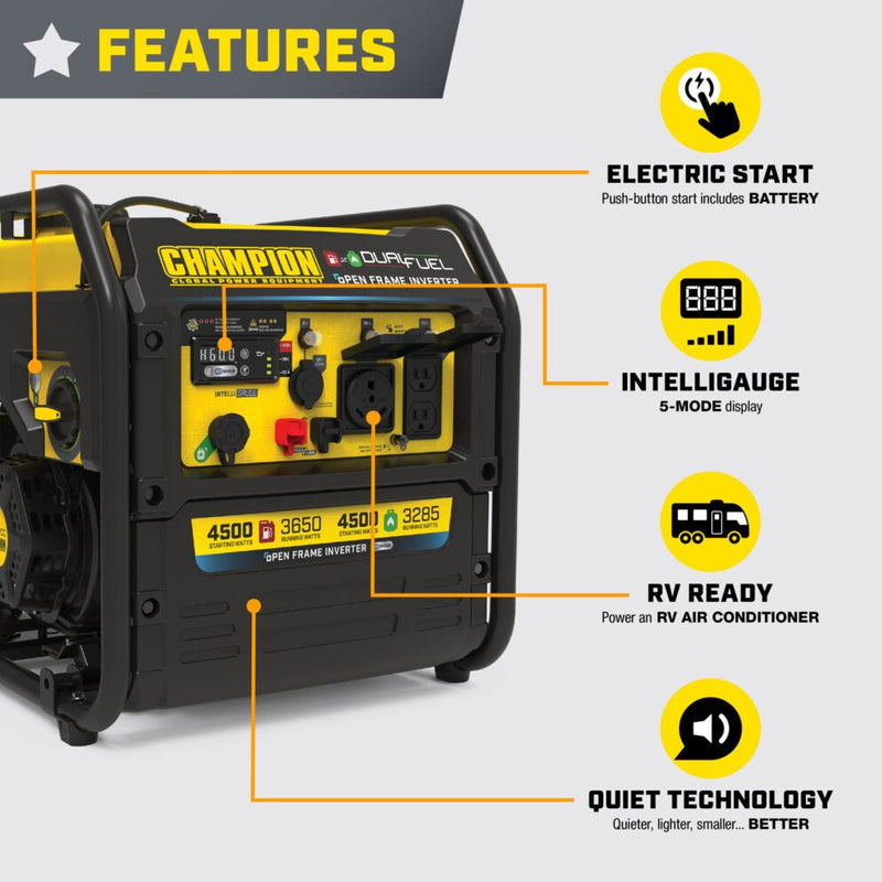 Load image into Gallery viewer, Champion 4500W Dual Fuel Open Frame Inverter 201321
