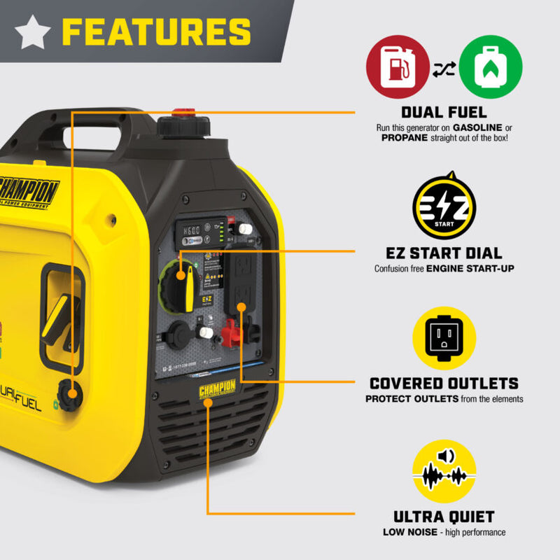Load image into Gallery viewer, Champion 2500 Watt DUAL FUEL Inverter w/ParaLINK 201323 - Backup Generator Store
