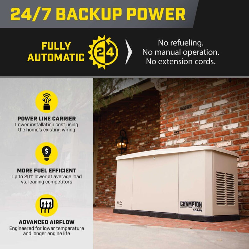 Load image into Gallery viewer, Champion 10 kW Whole HouseHome Standby Generator and 150A Switch with fleX Technology 201596
