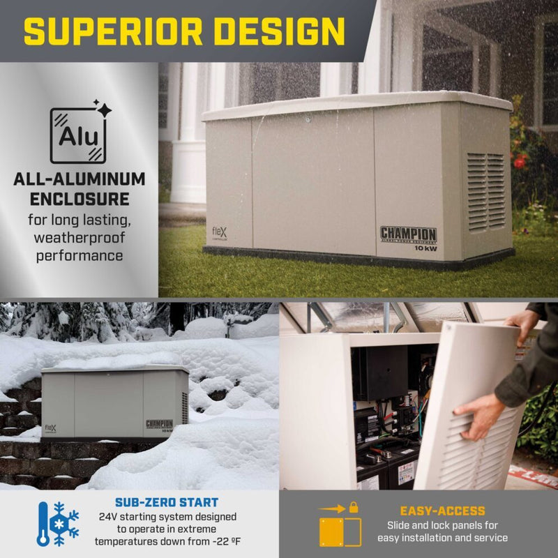 Load image into Gallery viewer, Champion 10 kW Whole HouseHome Standby Generator and 150A Switch with fleX Technology 201596

