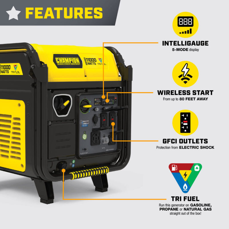 Load image into Gallery viewer, Champion 11,000W Wireless Start Tri Fuel Inverter with CO Shield® 201423 - Backup Generator Store
