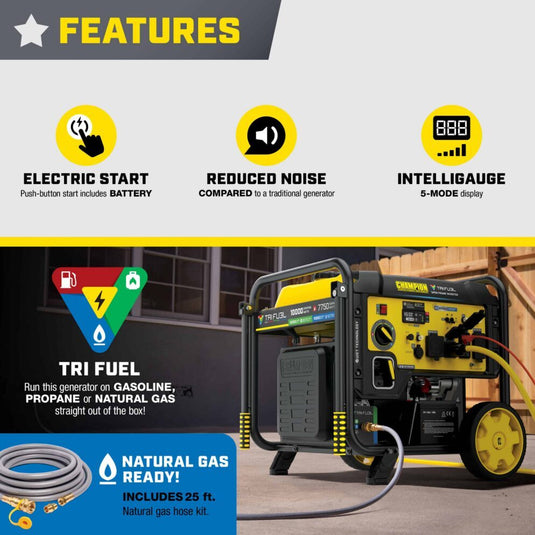 Champion 10,000W Electric Start Tri Fuel Open Frame Inverter 201520