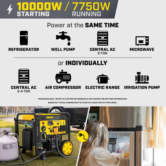 Champion 10,000W Electric Start Tri Fuel Open Frame Inverter 201520