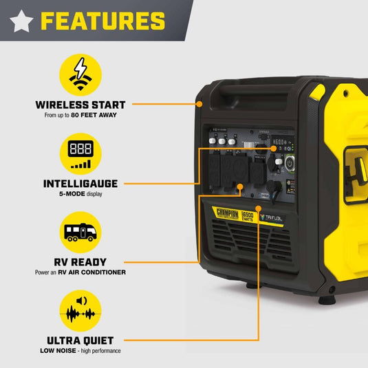 Champion 6500W Wireless Start Tri Fuel Inverter 201535