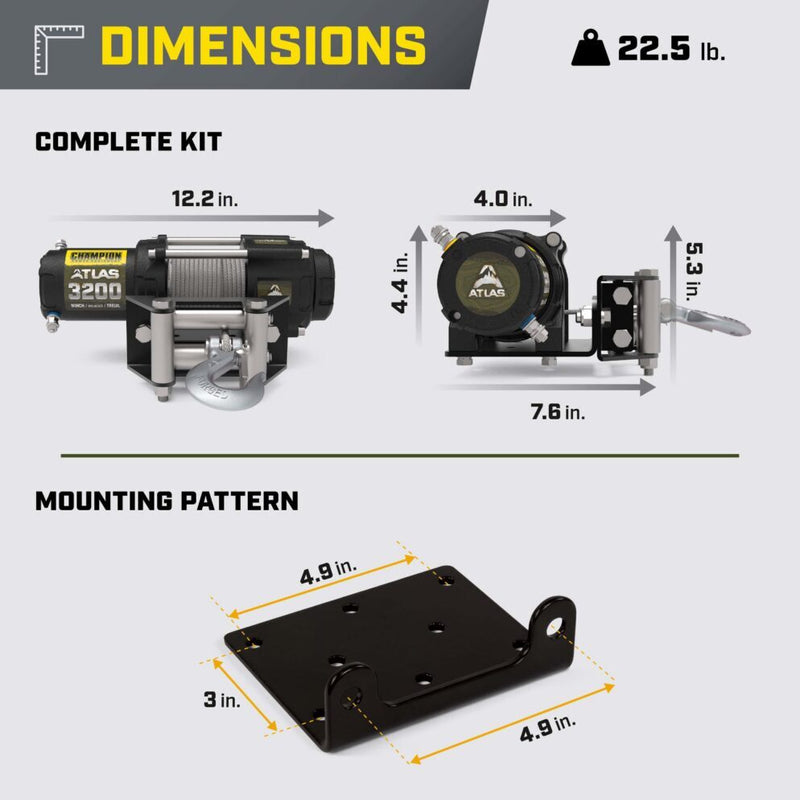 Load image into Gallery viewer, Champion ATLAS 3200 lb. Winch Kit 201603
