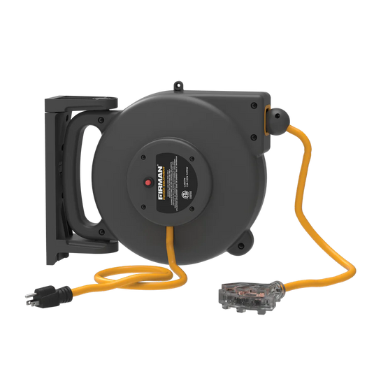 Firman 30ft Retractable Extension Cord Reel 5-15P to 4x5-20R 2035