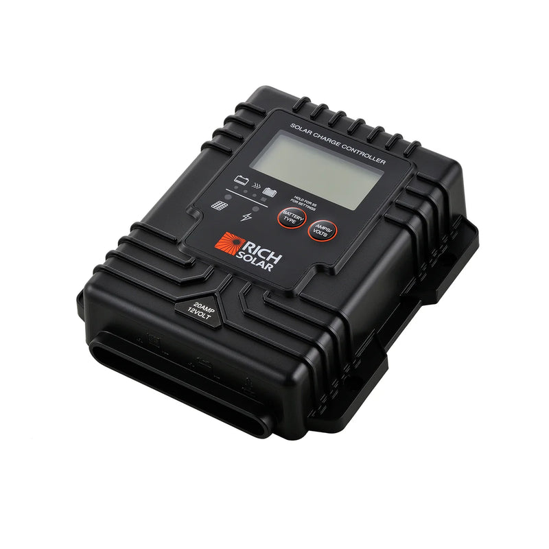 Load image into Gallery viewer, Rich Solar BRAVO Waterproof 20 | 20 Amp Waterproof PWM Solar Charge Controller | Waterproof 20A 12V PWM Controller for RVs, Trailers, Campers, Vans, Boats, Off-Grid | #1 Waterproof Solar Controller RS-PWM20WP
