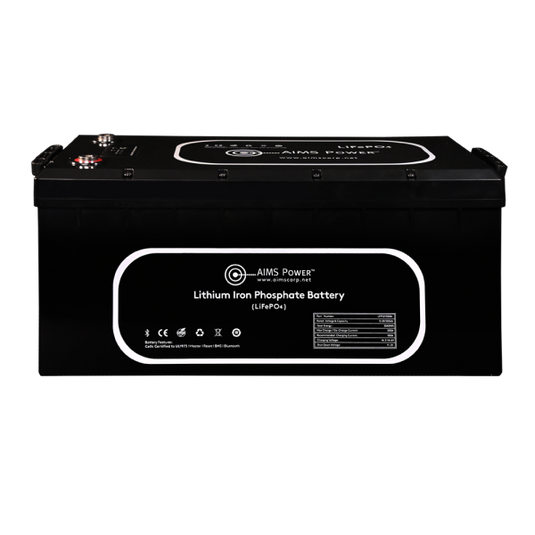 NEW! Aims Lithium Battery 300Ah 3.84 kW with Wake Up, Heater & BT Monitoring 12V LiFePOLFP12V300A4
