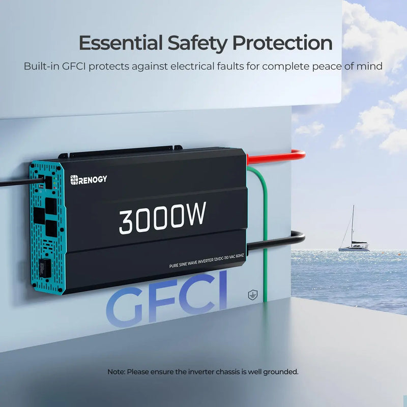 Load image into Gallery viewer, Renogy 3000-Watt 12-Volt Pure Sine Wave Inverter RNG-INVT-3000-12V-P2-G3-US
