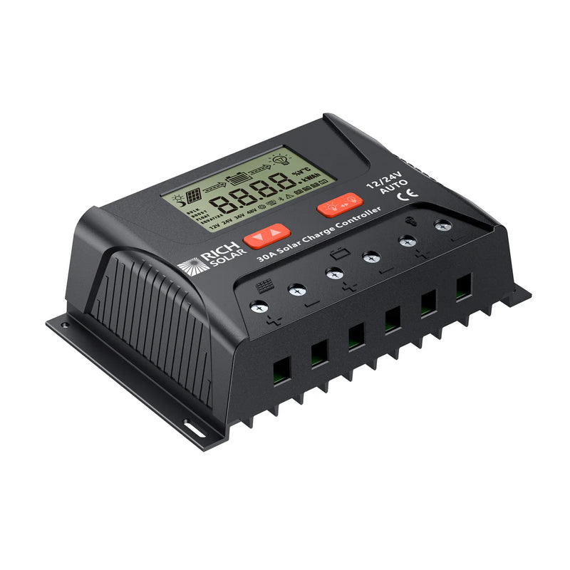 Load image into Gallery viewer, Rich Solar BRAVO LEGEND 30 | 30 Amp PWM Solar Charge Controller | 12V/24V Auto 30A PWM Controller for RVs, Trailers, Campers, Vans, Boats, Off-Grid RS-PWM30P
