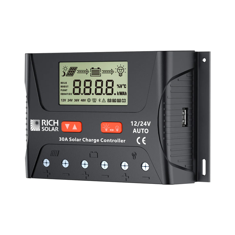 Load image into Gallery viewer, Rich Solar BRAVO LEGEND 30 | 30 Amp PWM Solar Charge Controller | 12V/24V Auto 30A PWM Controller for RVs, Trailers, Campers, Vans, Boats, Off-Grid RS-PWM30P
