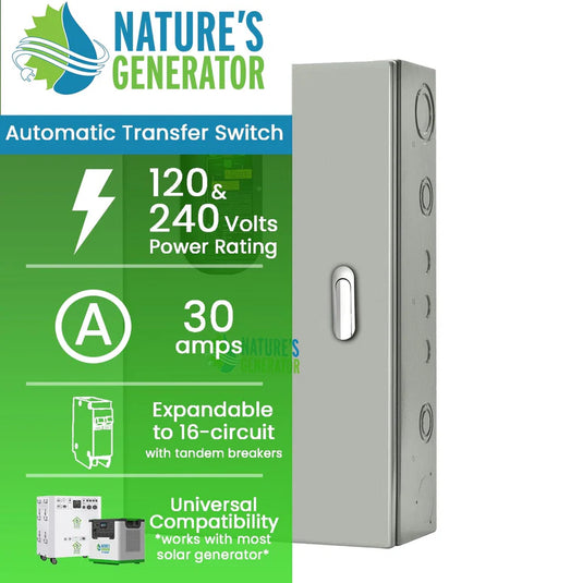 Nature's Generator Pre-Wired 30A Automatic Generator Transfer Switch NGA03030808N