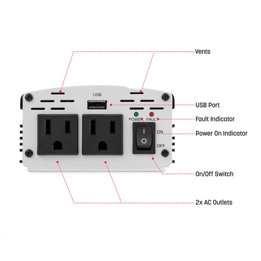 Wagan Slim Line AC Inverter 500 Watt (MSW) EL3716